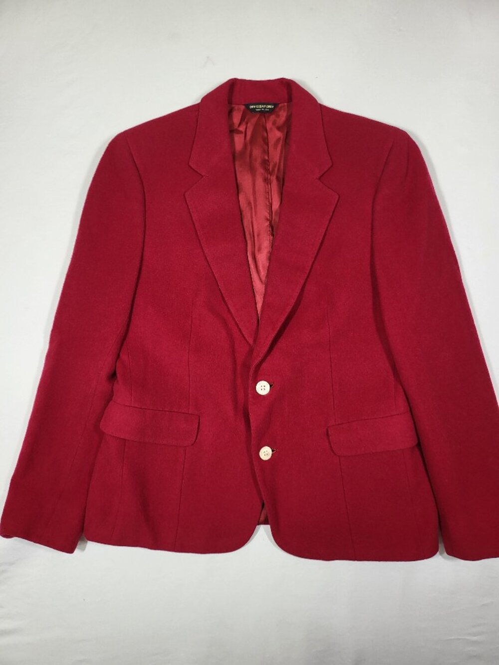 VTG Corporate Woman 100% Camel Hair Red Blazer Jacket USA Size 8